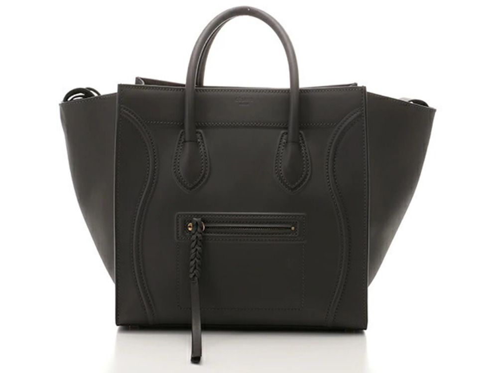 Celine Luggage Tote Phantom Gray Calf Leather Handbag